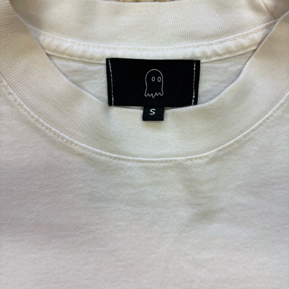 Ghost “I LOVE YOU SAY IT BACK” Cropped Long Sleeve Tee | Small | White - Picture 3 of 7